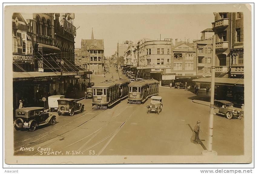 Sydney Kings Cross Tramways Tram Monte Carlo Café Real Photo - Sydney