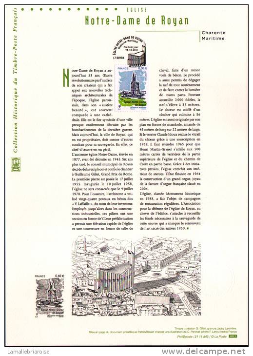 2011 - DOCUMENT OFFICIEL - NOTRE DAME DE ROYAN - Documents De La Poste