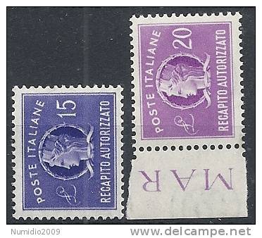 1949-52 ITALIA RECAPITO AUTORIZZATO RUOTA MNH ** - RR11471 - Express/pneumatic Mail