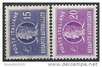 1949-52 ITALIA RECAPITO AUTORIZZATO RUOTA MNH ** - RR11471-2 - Express-post/pneumatisch