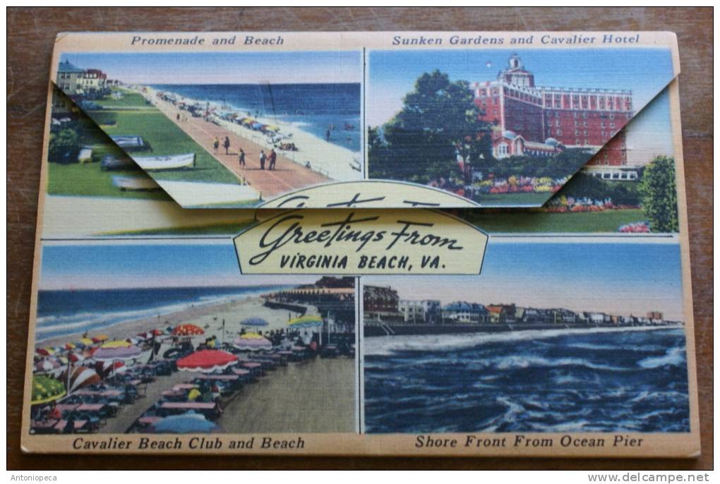 4 souvenir postcards booklets HAVANA, HOLLYWOOD, VIRGINIA BEACH, NORFOLK YEARS 30S