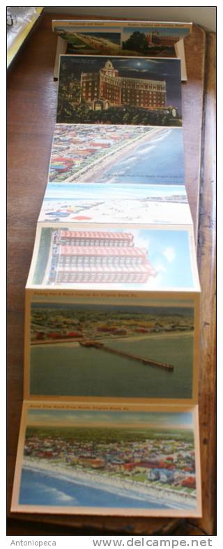 4 souvenir postcards booklets HAVANA, HOLLYWOOD, VIRGINIA BEACH, NORFOLK YEARS 30S