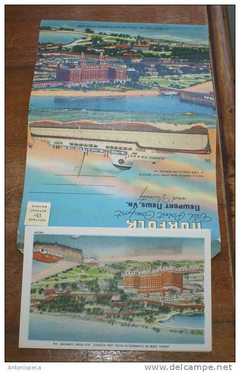 4 souvenir postcards booklets HAVANA, HOLLYWOOD, VIRGINIA BEACH, NORFOLK YEARS 30S