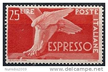 1945-52 ITALIA ESPRESSO RUOTA 25 LIRE FILIGRANA CD MNH ** - RR11471 - Correo Urgente/neumático