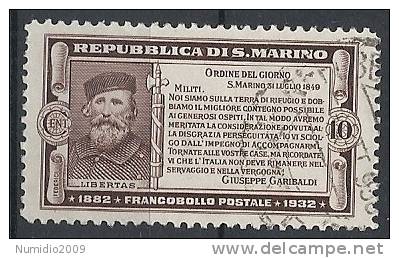 1932 SAN MARINO USATO GARIBALDI 10 CENT - RR11478 - Used Stamps