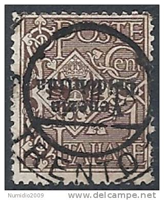 1918 TRENTINO ALTO ADIGE USATO AQUILA 1 CENT VARIETà - RR11480 - Trento