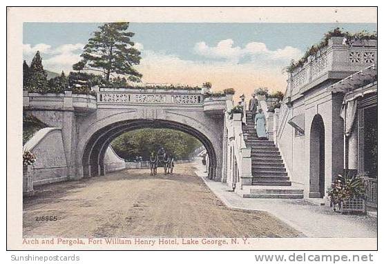 New York Lake George Arch &amp;amp  Pergola Fort William Henry Hotel - Lake George