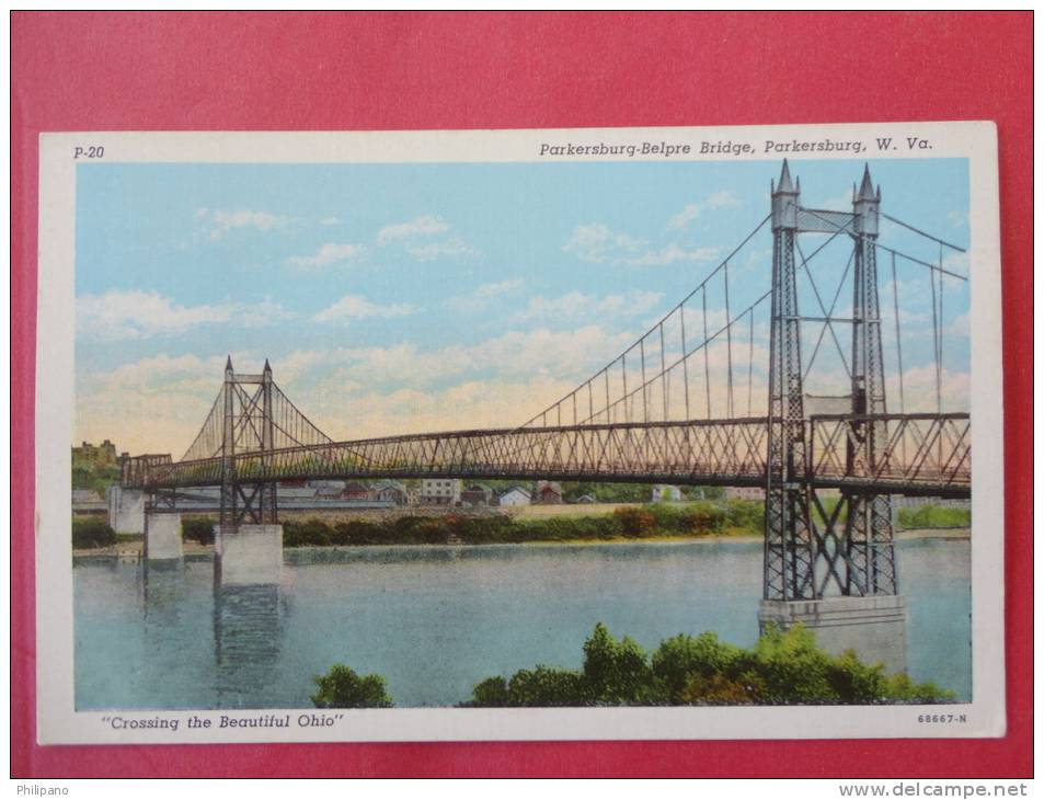 Parkersburg,WV--Parkersburg-Belpre Bridge--cancel 1951--Ref PJ 106 - Parkersburg