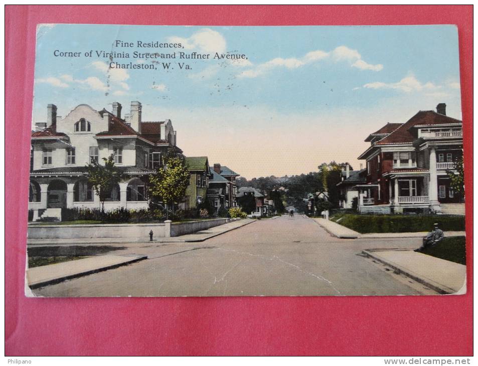 Charleston,WV--Fine Residence, Corner Of Virginia Street And Ruffner Avenue--cancel 1915--Ref PJ 106 - Charleston