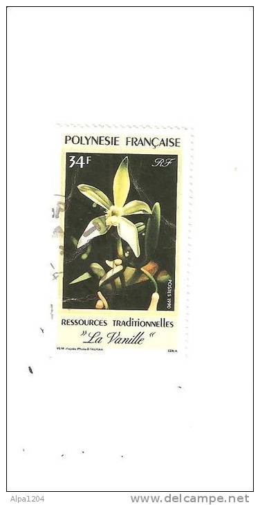 TIMBRE "POLYNESIE FRANCAISE "RESSOURCES TRADITIONNELLES "LA VANILLE" - OBLITERE - Used Stamps