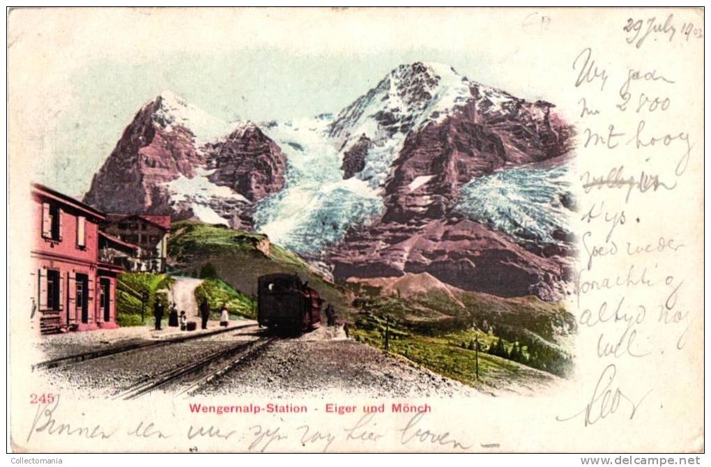 3 Cpa :      Station Eigergletsjer,  WENGERALP STATION  1903,     Jungfraubahn - Enge