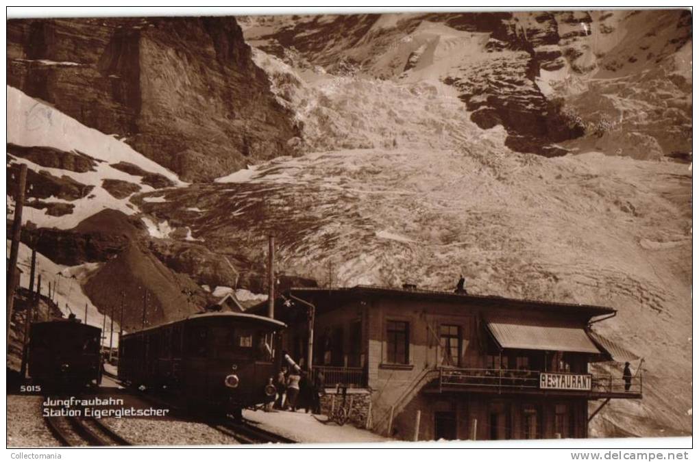 3 Cpa :      Station Eigergletsjer,  WENGERALP STATION  1903,     Jungfraubahn - Enge