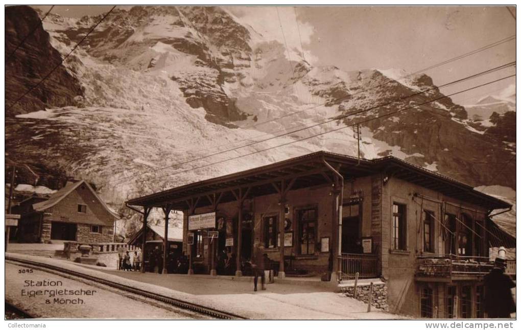 3 Cpa :      Station Eigergletsjer,  WENGERALP STATION  1903,     Jungfraubahn - Enge