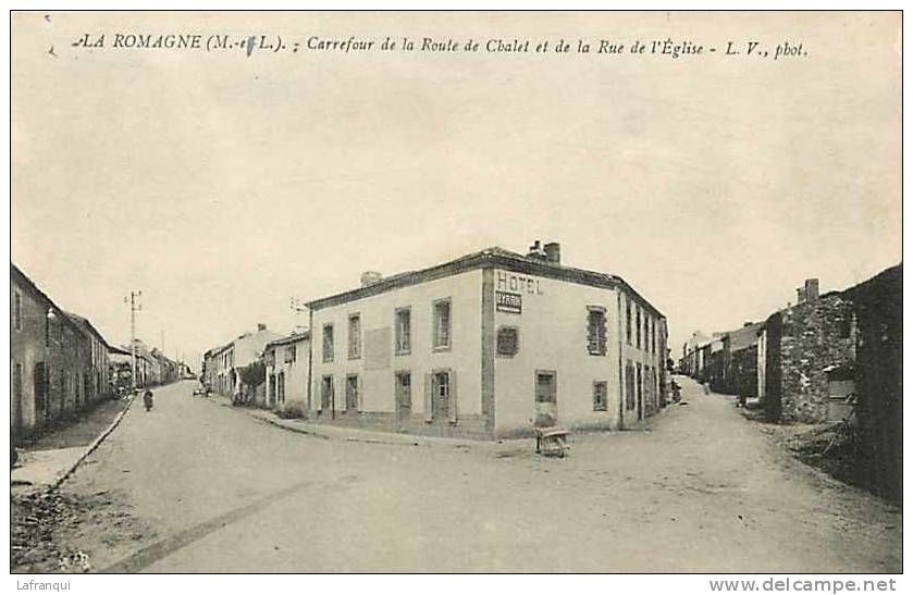 Depts Divers -maine Et Loire -ref 13- La Romagne -carrefour De La Route De Chalet Et De La Rue De L Eglise  - - Autres & Non Classés
