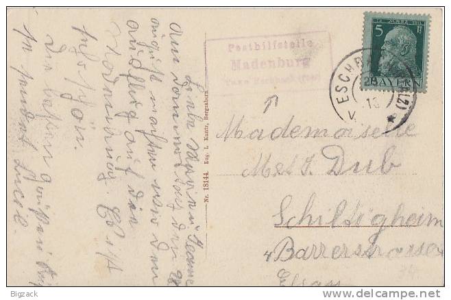 Bayern AK Madenburg EF Minr.77II Posthilfsstelle Madenburg Taxe Eschbach - Briefe U. Dokumente