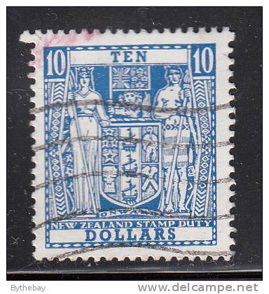 New Zealand Used Scott #AR105a $10 Coat Of Arms - No Watermark - Fiscali-postali