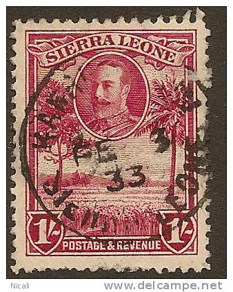 SIERRA LEONE 1932 1/- KGV SG 163 U YJ326 - Sierra Leone (...-1960)