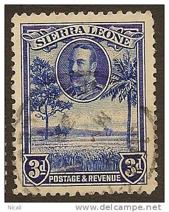 SIERRA LEONE 1932 3d KGV SG 159 U YJ322 - Sierra Leone (...-1960)