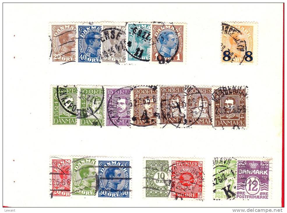 Denmark Old Stamps - Stamps Pasted On Card - See Scan - Collections