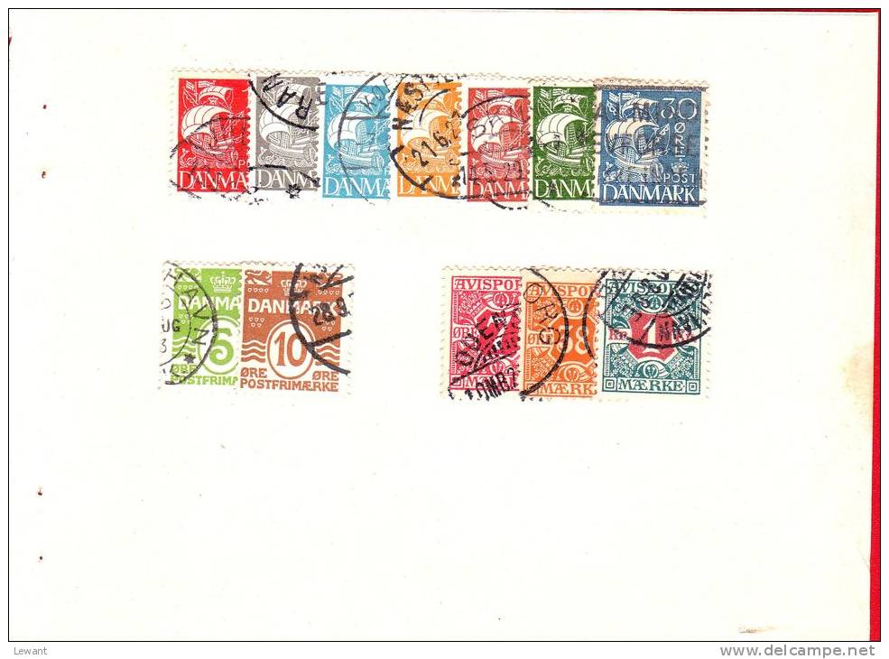 Denmark Old Stamps - Stamps Pasted On Card - See Scan - Collections