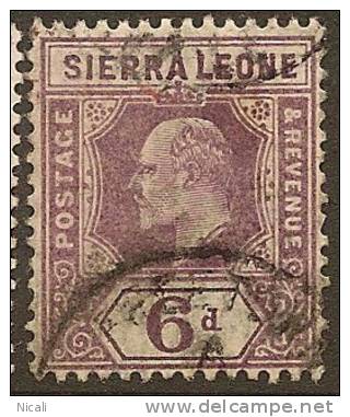 SIERRA LEONE 1903 6d KEVII SG 81 U YJ238 - Sierra Leone (...-1960)