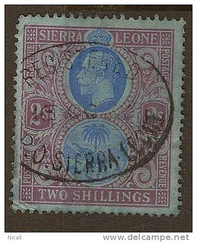 SIERRA LEONE 1921 2/- KGV SG 144 U YJ318 - Sierra Leone (...-1960)