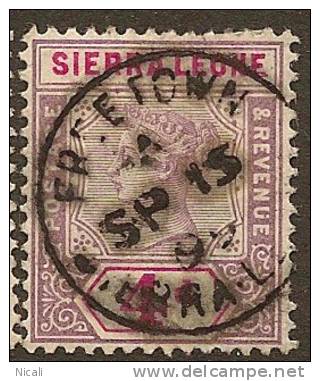 SIERRA LEONE 1896 4d QV SG 47 U YJ232 - Sierra Leone (...-1960)