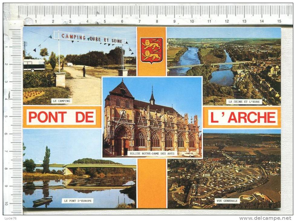 PONT DE L ARCHE  -   5 Vues  :  Le Camping - La Seine Et L Eure - Pont D Europe - Vue Générale - Eglisse ND Des Arts - Pont-de-l'Arche
