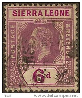 SIERRA LEONE 1912 6d KGV SG 119 U YJ312 - Sierra Leone (...-1960)