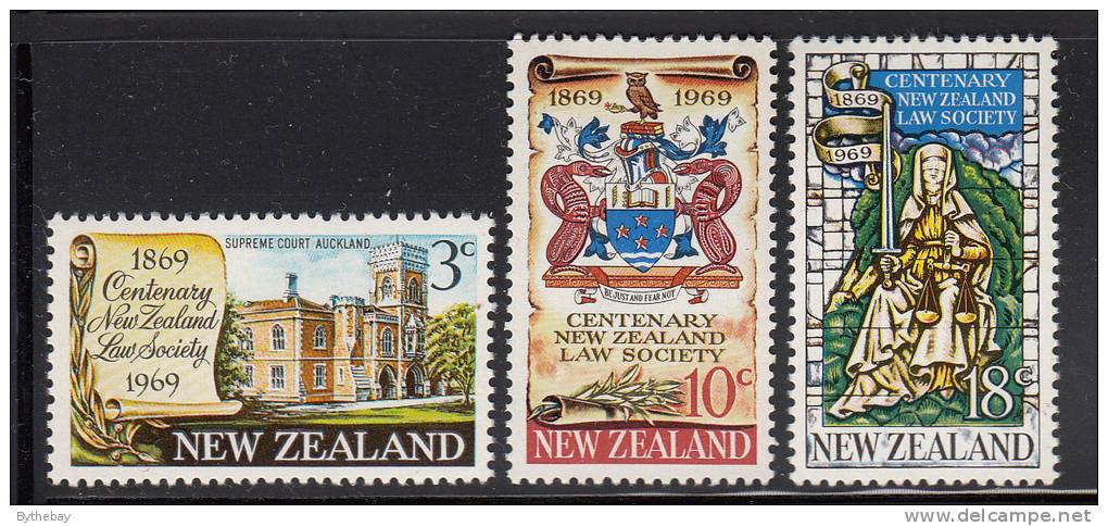 New Zealand MH Scott #422-#424 Set Of 3 Centenary Of New Zealand Law Society - Nuevos