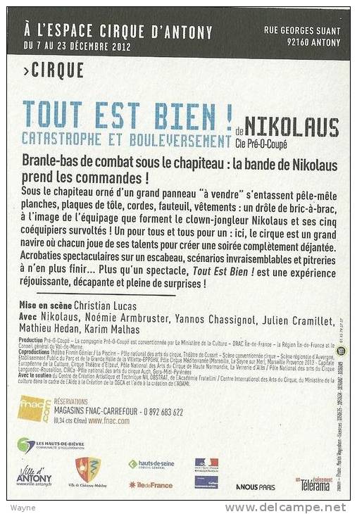 CP Publicitaire - Cirque - Nikolaus - Circus