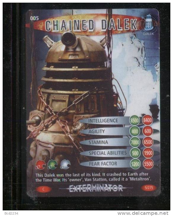 DOCTOR DR WHO BATTLES IN TIME EXTERMINATOR CARD (2006) NO 5 OF 275 CHAINED DALEK PRISTINE - Otros & Sin Clasificación