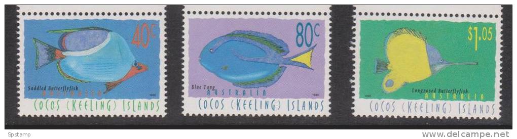 Cocos Keeling Island 1995 Fish Marine Fauna Series I Set 3 MNH - Cocos (Keeling) Islands