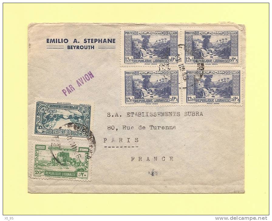 Liban - Destination Paris - 1946 - Voir Au Dos - Liban