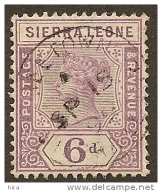 SIERRA LEONE 1896 6d QV SG 49 U YJ234 - Sierra Leone (...-1960)