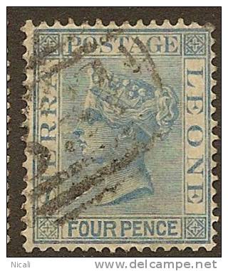 SIERRA LEONE 1876 4d Blue QV SG 21 U YJ214 - Sierra Leone (...-1960)
