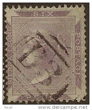 SIERRA LEONE 1859 6d Grey-lilac QV SG 2 U YJ152 - Sierra Leone (...-1960)