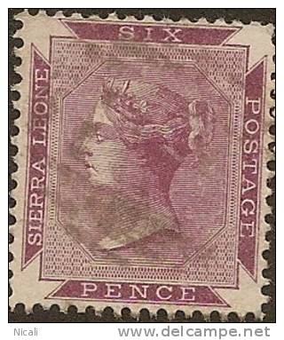 SIERRA LEONE 1885 6d Brown-purple QV SG 36 U YJ155 - Sierra Leone (...-1960)