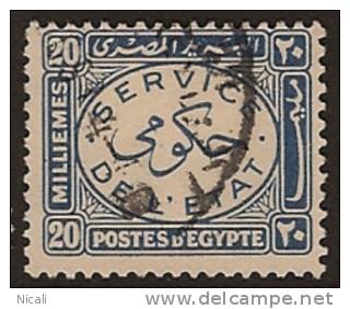 EGYPT 1938 20m Blue Official SG O283 U TV154 - Dienstzegels