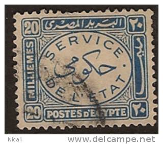 EGYPT 1938 20m Blue Official SG O283 U TV153 - Officials