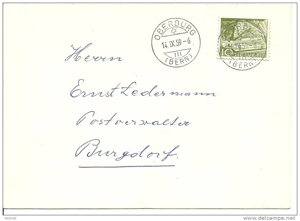 1959 299 RM Klebestelle Und  Nummer Auf Brief Mit  Stempel Oberburg - Rollen