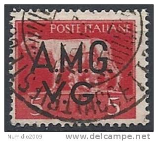 1945-47 TRIESTE AMG VG USATO IMPERIALE 5 LIRE - RR11495 - Gebraucht