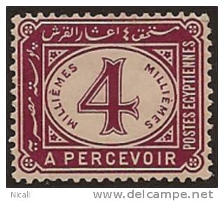 EGYPT 1915 4m Postage Due HM SG D85w TD236 - Dienstzegels