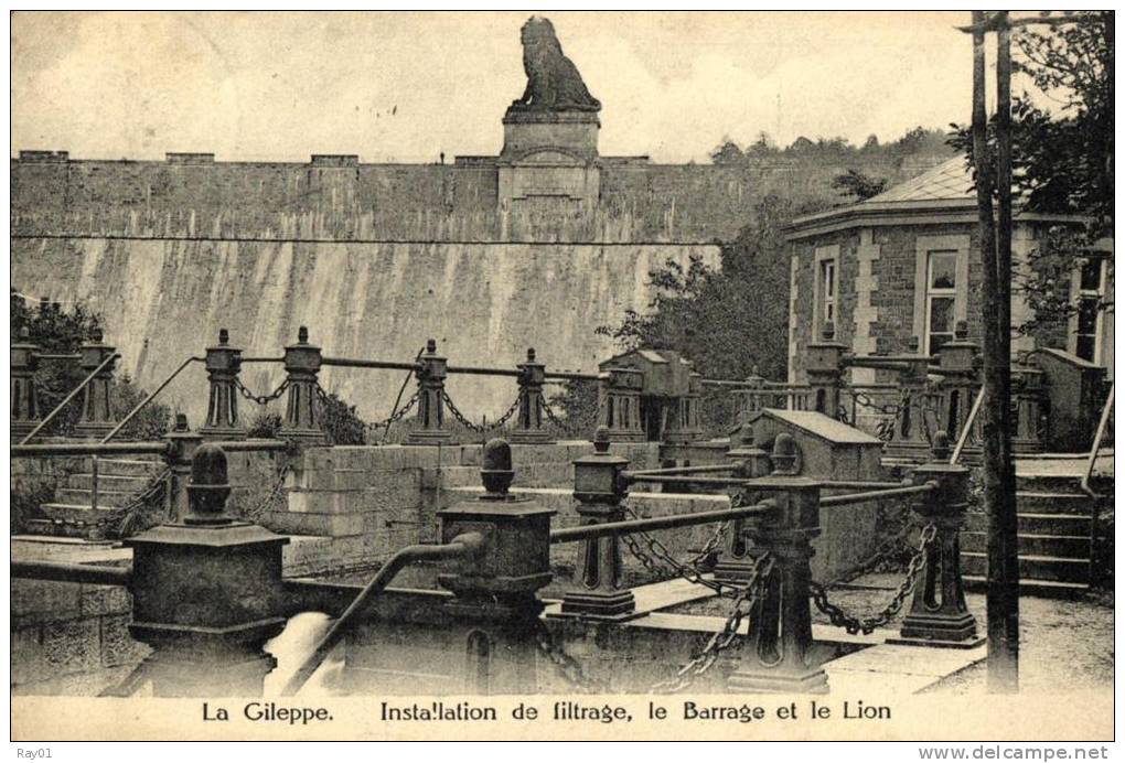 BELGIQUE - LIEGE - LIMBOURG - BETHANE - Gileppe - Installation De Filtrage, Le Barrage Et Le Lion. - Gileppe (Stuwdam)