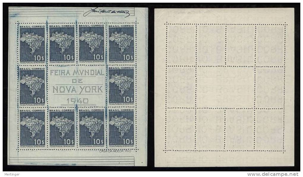 Brazil Brasilien Block 5 (*) NEW YORK 1940 Assinatura Direita - Blocks & Sheetlets