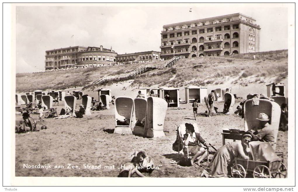 Noordwijk Aan Zee- Zuid-Holland-1955- Strand Met "Huis Ter Duin"-Landau Pour Bébé- Animée - Noordwijk (aan Zee)