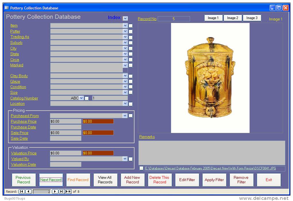 Pottery Collection Image Database Software CDROM For Windows - Other & Unclassified