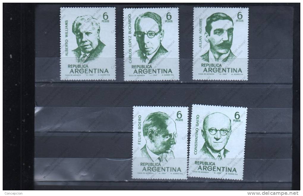 ARGENTINA Nº 852 AL 856 - Unused Stamps