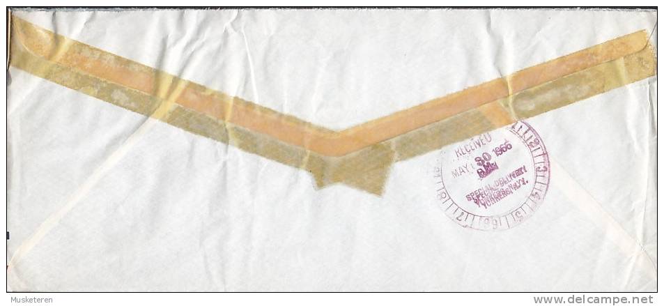 Japan Airmail Par Avion EXPRÉS Label AMEREX Meter Stamp 1966 Cover To YONKERS United States (2 Scans) - Poste Aérienne