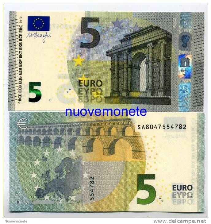 5 EURO DRAGHI SA ITALIA ITALY S006.. FDS UNC DRAGHI - 5 Euro